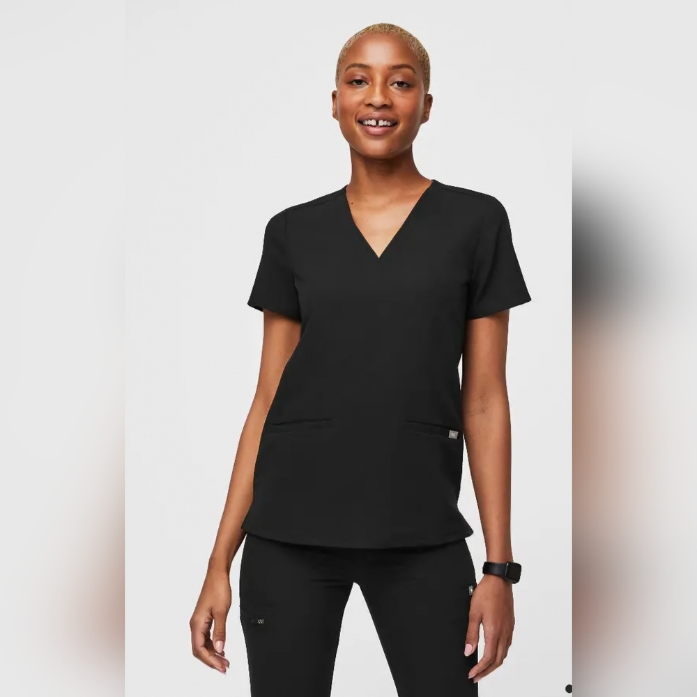 Figs Casma Scrub Top - Black XL Medical